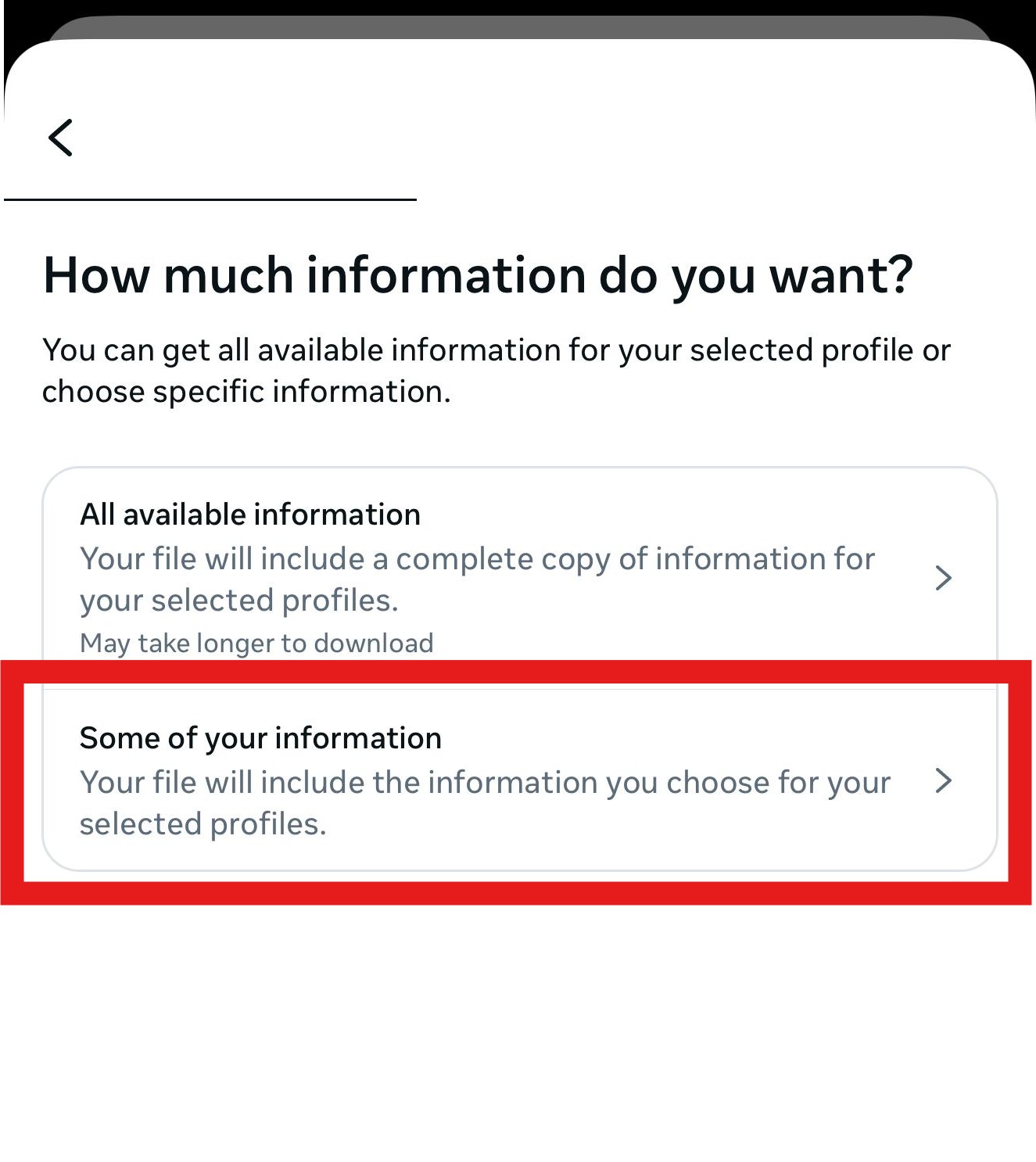 Format selection