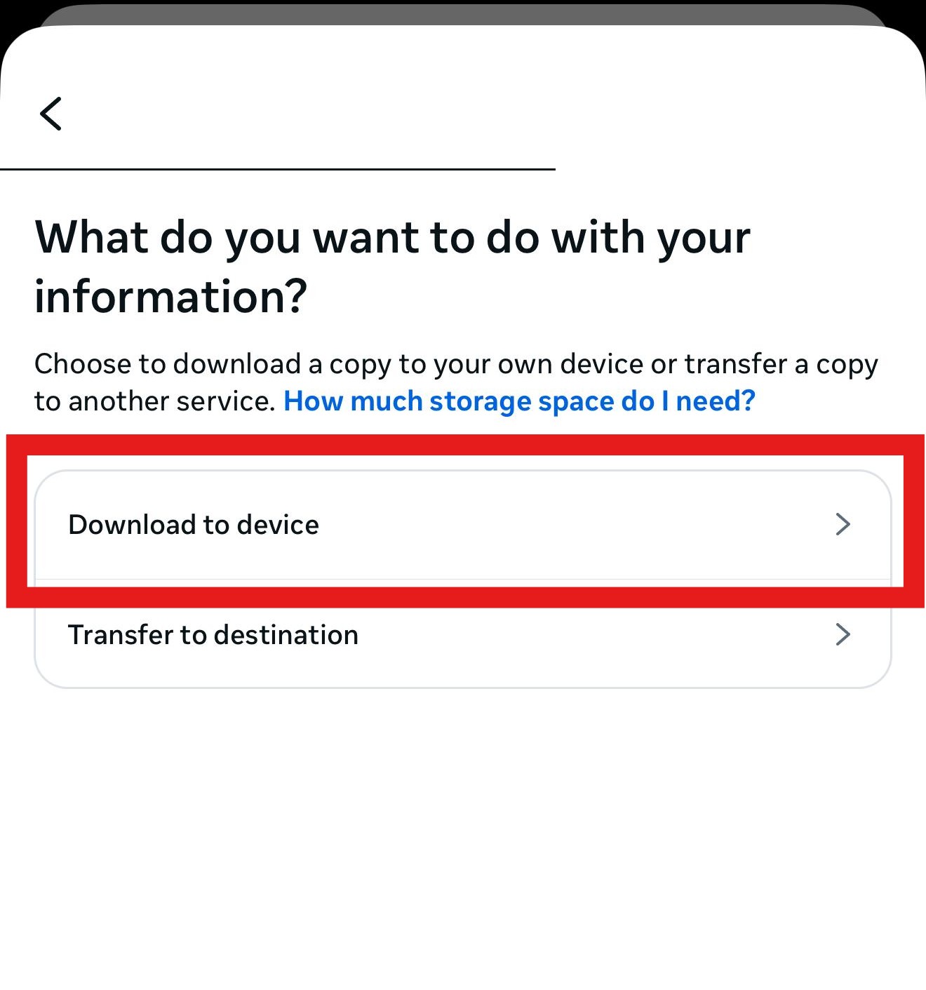 Select download to device